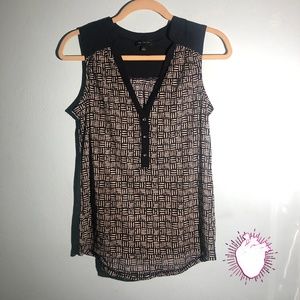The Limited Navy Patterned Sleeveless Blouse